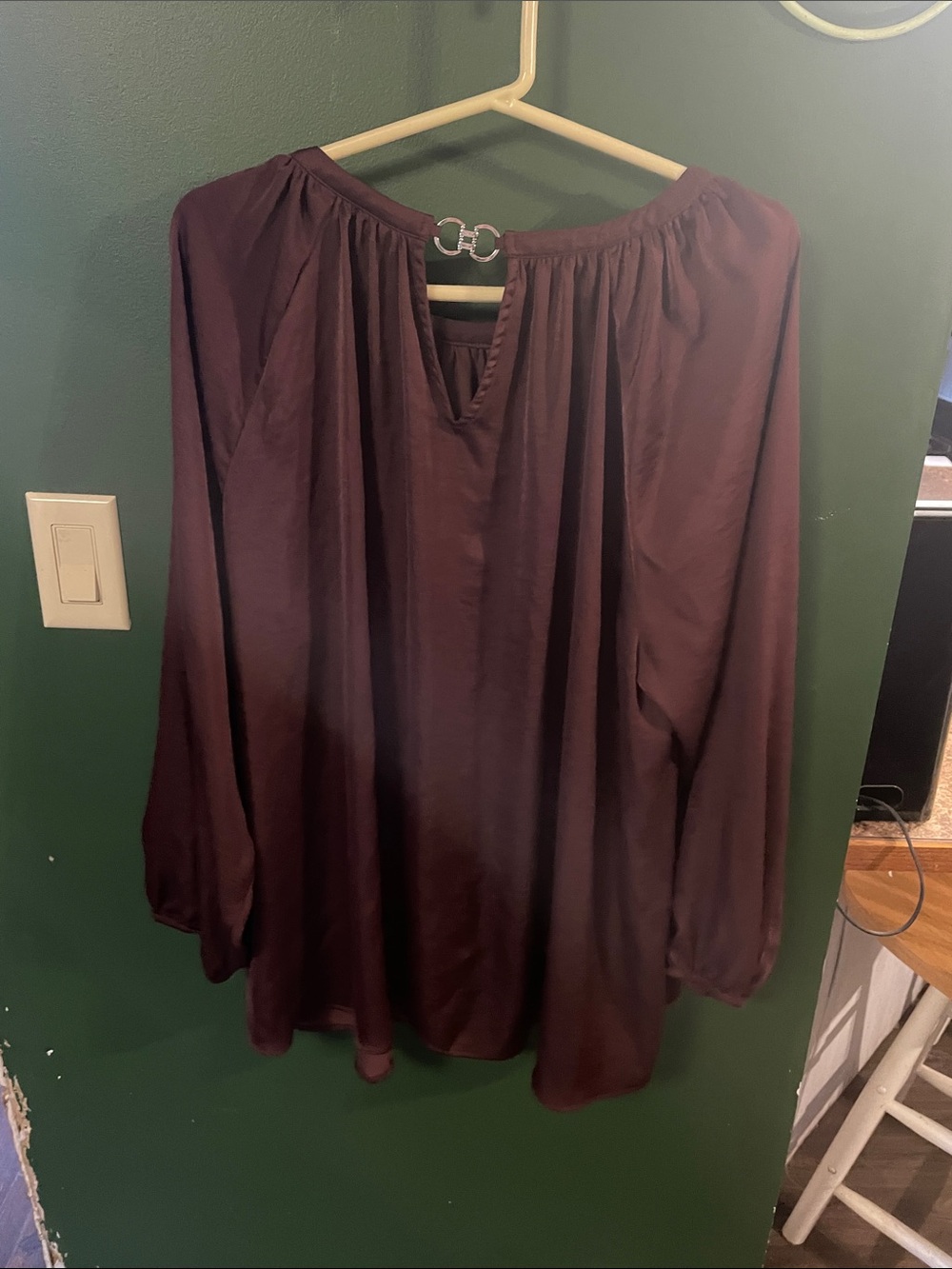 Jennifer Lopez Deep Plum Peasant Tunic Size 3X - Picture 3 of 3